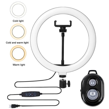 Selfie Circular Photo Ring Light Led Photographic Video Camera Lamp Studio Lighting Phone Holder