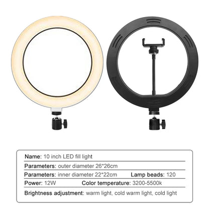 Selfie Circular Photo Ring Light Led Photographic Video Camera Lamp Studio Lighting Phone Holder