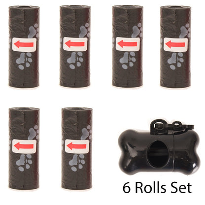 Disposable Pet Poop Bags with leash clip and Bone Bag Dispenser