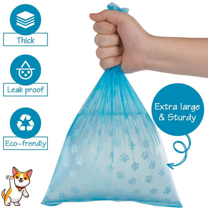 Disposable Pet Poop Bags with leash clip and Bone Bag Dispenser