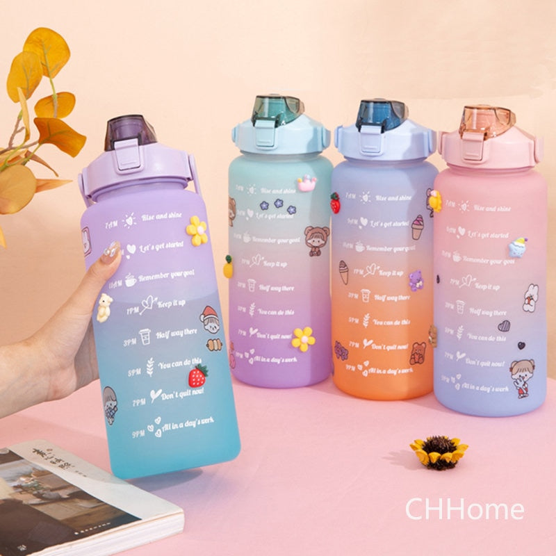 Motivational Kawaii Water Bottle (2 Liters)